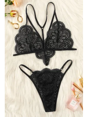 Kadın Siyah Özel Seksi Sütyen Külot Takımı – Modern, Konforlu Ve Günlük Kombinlere Uygun