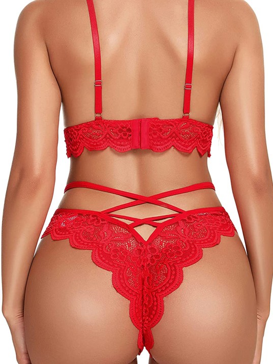Kırmızı Çapraz Ip Detaylı Şık Sütyen Külot Takım Kırmızı Çapraz Ip Detaylı Şık Sütyen Külot Takım