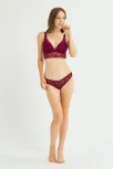 Kadın Bordo Dantelli Büstiyer Sütyen Külot Takımı – Modern, Konforlu Ve Günlük Kombinlere Uygun