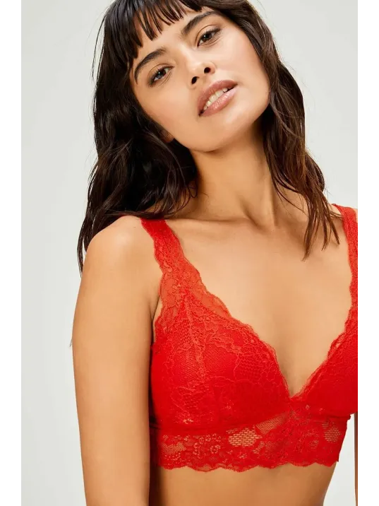 Kadın Kırmızı Dantelli Büstiyer Sütyen Külot Takımı – Modern, Konforlu Ve Günlük Kombinlere Uygun