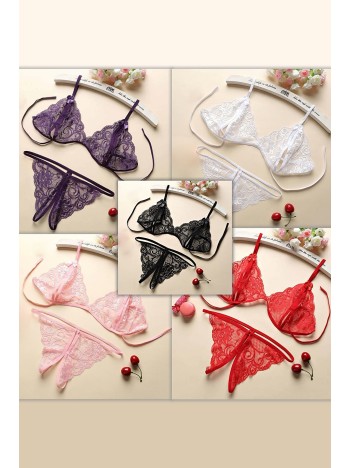 Kadın Dantelli Sütyen Külot Takımı 5'li Set