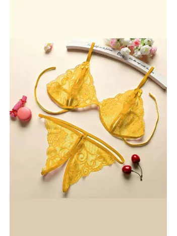 Kadın Sarı Dantelli Sütyen Külot Takımı – Modern, Konforlu Ve Günlük Kombinlere Uygun Kadın Sarı Dantelli Sütyen Külot Takımı – Modern, Konforlu Ve Günlük Kombinlere Uygun