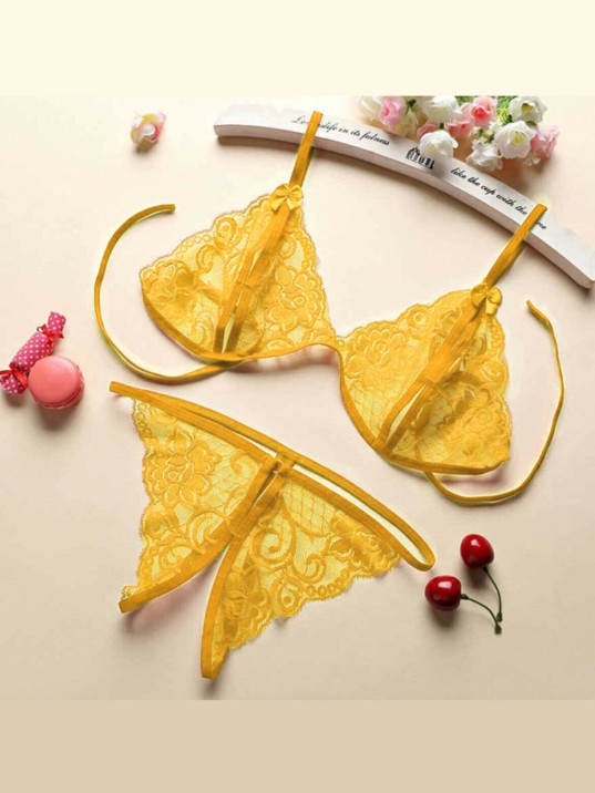 Kadın Sarı Dantelli Sütyen Külot Takımı – Modern, Konforlu Ve Günlük Kombinlere Uygun Kadın Sarı Dantelli Sütyen Külot Takımı – Modern, Konforlu Ve Günlük Kombinlere Uygun