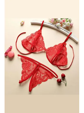 Kadın Kırmızı Dantelli Sütyen Külot Takımı – Modern, Konforlu Ve Günlük Kombinlere Uygun Kadın Kırmızı Dantelli Sütyen Külot Takımı – Modern, Konforlu Ve Günlük Kombinlere Uygun