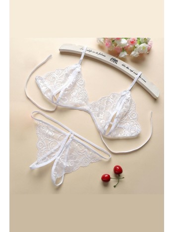 Kadın Beyaz Dantelli Sütyen Külot Takımı – Modern, Konforlu Ve Günlük Kombinlere Uygun