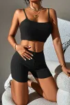 Kadın Siyah Şortlu Kaşkorse Gecelik Takım – Modern, Konforlu Ve Günlük Kombinlere Uygun