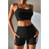 Kadın Siyah Şortlu Kaşkorse Gecelik Takım – Modern, Konforlu Ve Günlük Kombinlere Uygun