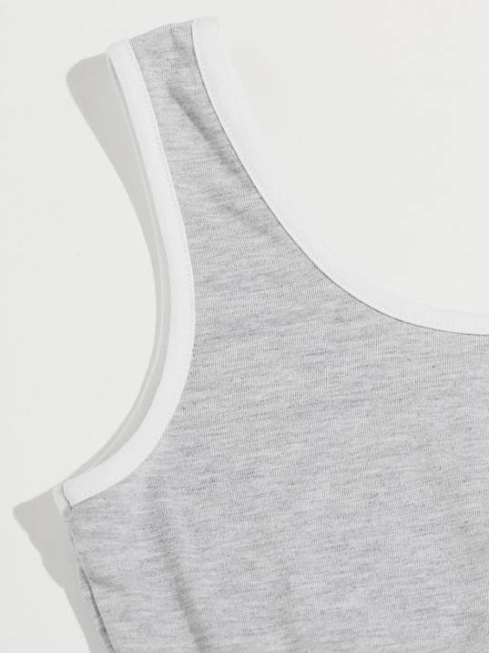 Kadın Gri Askılı Crop Top Ve Şortlu Gecelik Takım Kadın Gri Askılı Crop Top Ve Şortlu Gecelik Takım