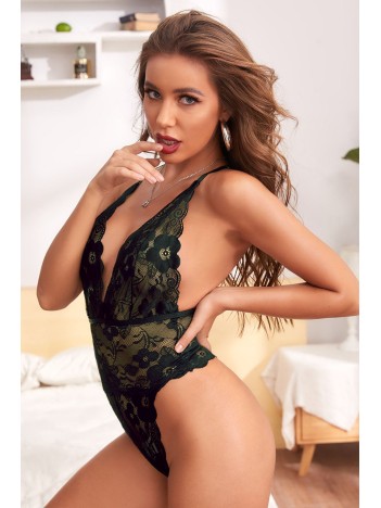 Kadın Haki Yeşili Dantel Sırtı Ip Detaylı Babydoll – Modern Ve Şık Tasarım