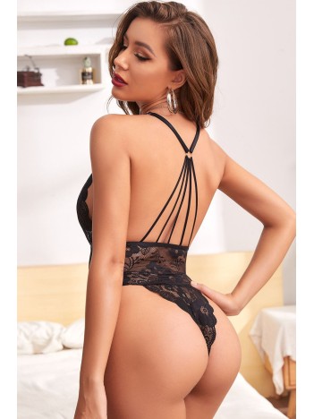 Kadın Siyah Dantel Sırtı Ip Detaylı Babydoll – Modern Ve Şık Tasarım