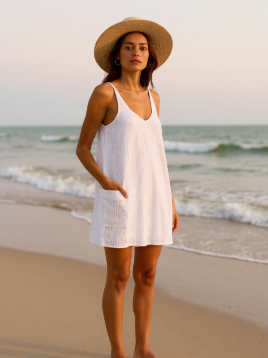 Kadın Beyaz Mini Cepli Tulum Plaj Elbisesi – Şık, Rahat Ve 4 Mevsim Kullanıma Uygun Kadın Beyaz Mini Cepli Tulum Plaj Elbisesi – Şık, Rahat Ve 4 Mevsim Kullanıma Uygun