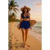 Kadın Mavi Şortlu Belden Ve Boyundan Bağlamalı Bikini Takımı – Modern, Konforlu Ve Günlük Kombinlere Uygun