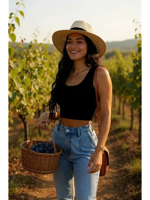 Kadın Siyah Kare Yaka Crop Top Bluz – Şık, Rahat Ve Kolay Kombinlenebilir