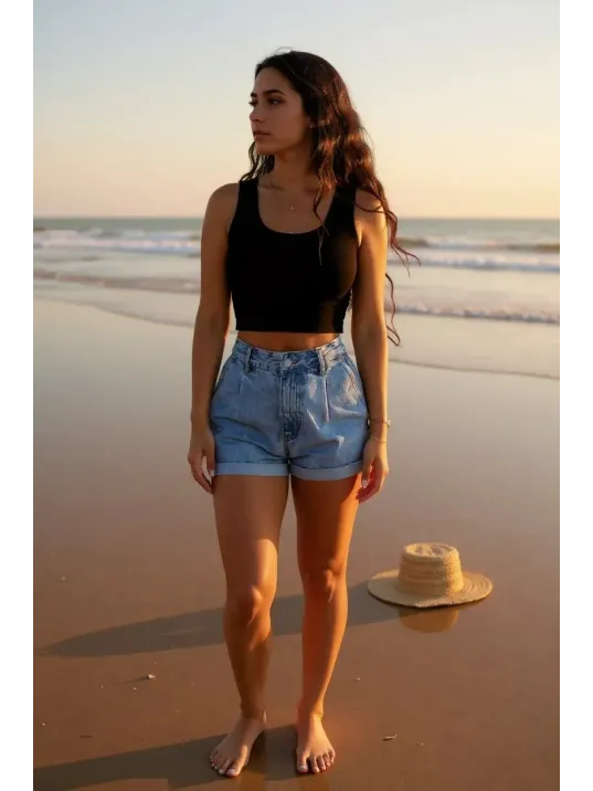 Kadın Siyah Kare Yaka Crop Top Bluz – Şık, Rahat Ve Kolay Kombinlenebilir