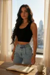 Kadın Siyah Kare Yaka Crop Top Bluz – Şık, Rahat Ve Kolay Kombinlenebilir