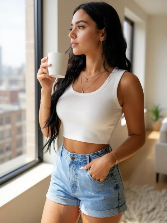 Kadın Beyaz Kare Yaka Crop Top Bluz – Şık, Rahat Ve Kolay Kombinlenebilir Kadın Beyaz Kare Yaka Crop Top Bluz – Şık, Rahat Ve Kolay Kombinlenebilir