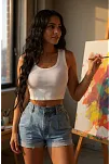 Kadın Beyaz Kare Yaka Crop Top Bluz – Şık, Rahat Ve Kolay Kombinlenebilir