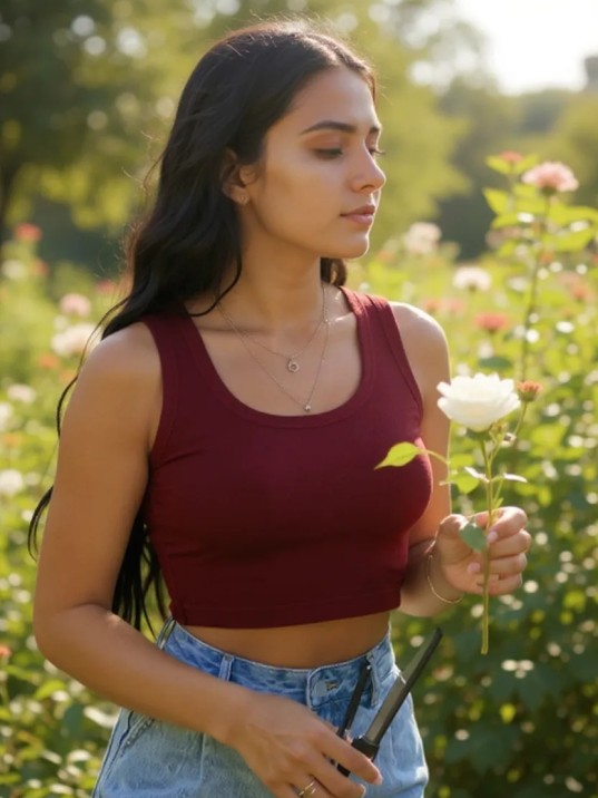 Kadın Bordo Kare Yaka Crop Top Bluz – Şık, Rahat ve Kolay Kombinlenebilir