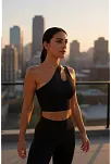 Kadın Siyah Tek Omuz Cut Out Detaylı Crop Top Bluz – Şık, Rahat Ve Kolay Kombinlenebilir