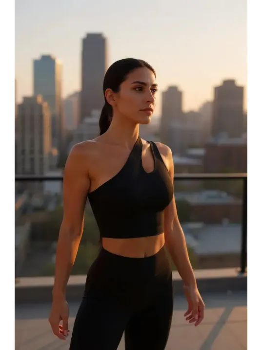 Kadın Siyah Tek Omuz Cut Out Detaylı Crop Top Bluz – Şık, Rahat Ve Kolay Kombinlenebilir