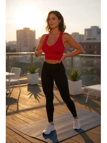 Kadın Kırmızı Derin Göğüs Dekolteli Şık Crop Top Bluz – Şık, Rahat Ve Kolay Kombinlenebilir