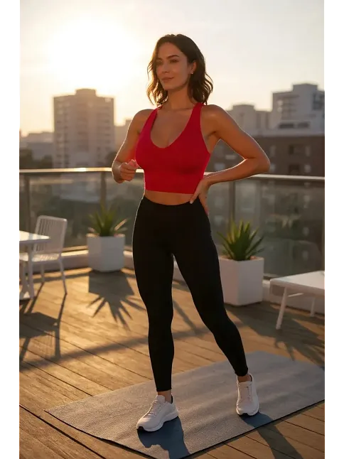 Kadın Kırmızı Derin Göğüs Dekolteli Şık Crop Top Bluz – Şık, Rahat Ve Kolay Kombinlenebilir