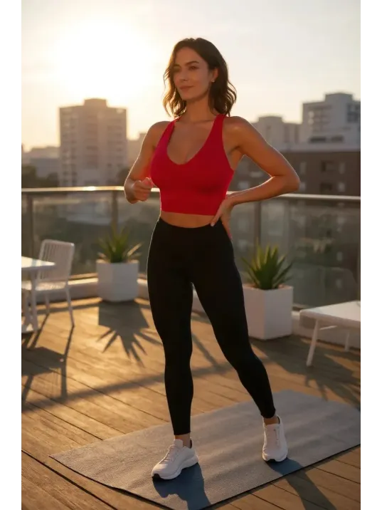 Kadın Kırmızı Derin Göğüs Dekolteli Şık Crop Top Bluz – Şık, Rahat Ve Kolay Kombinlenebilir