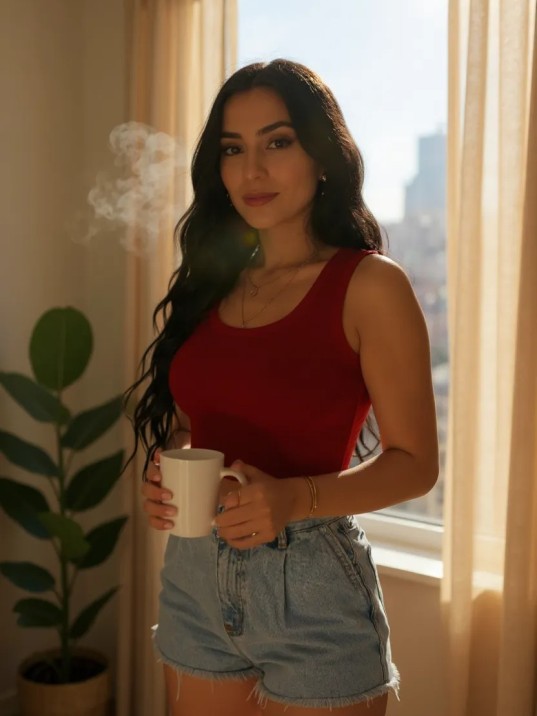 Kadın Kırmızı Kare Yaka Crop Top Bluz – Şık, Rahat ve Kolay Kombinlenebilir