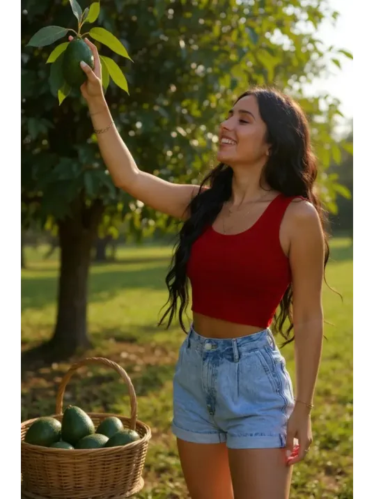 Kadın Kırmızı Kare Yaka Crop Top Bluz – Şık, Rahat Ve Kolay Kombinlenebilir