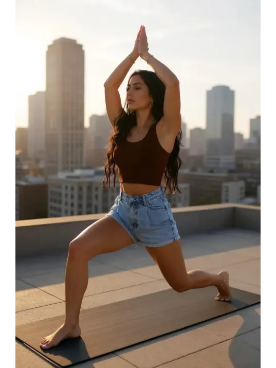 Kadın Kahverengi Kare Yaka Crop Top Bluz – Şık, Rahat Ve Kolay Kombinlenebilir