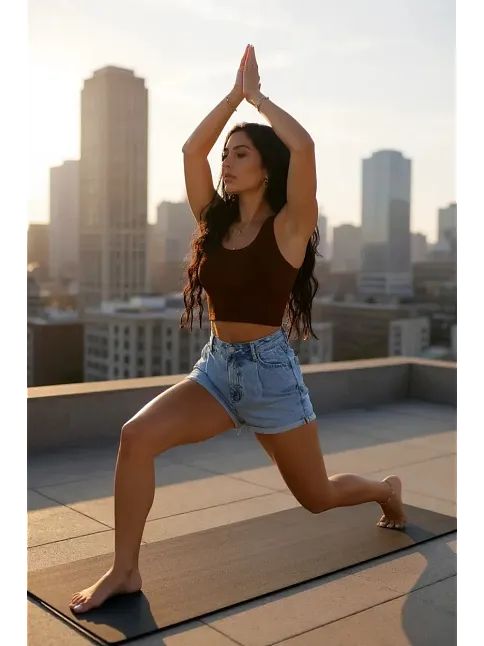 Kadın Kahverengi Kare Yaka Crop Top Bluz – Şık, Rahat Ve Kolay Kombinlenebilir