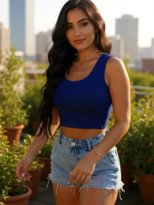 Kadın Lacivert Kare Yaka Crop Top Bluz – Şık, Rahat Ve Kolay Kombinlenebilir Kadın Lacivert Kare Yaka Crop Top Bluz – Şık, Rahat Ve Kolay Kombinlenebilir