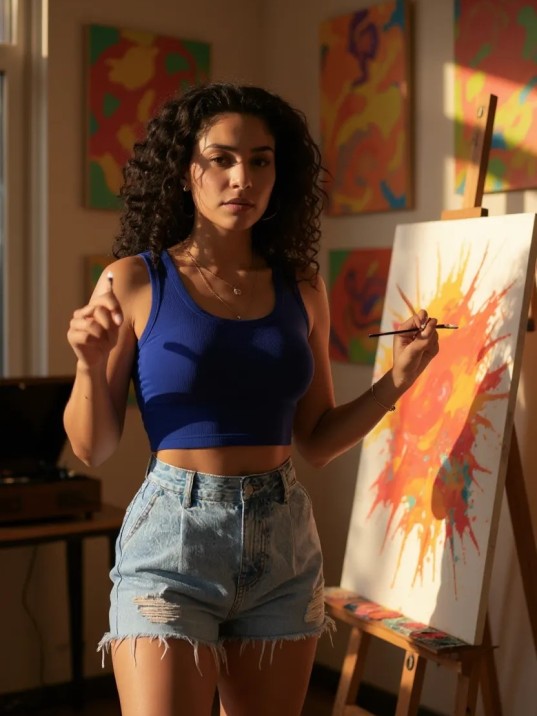 Kadın Lacivert Kare Yaka Crop Top Bluz – Şık, Rahat ve Kolay Kombinlenebilir