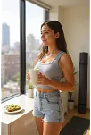 Kadın Gri Kare Yaka Crop Top Bluz – Şık, Rahat Ve Kolay Kombinlenebilir
