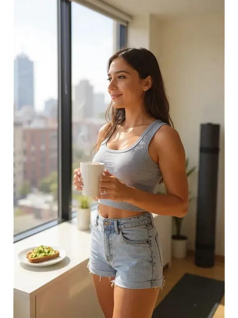 Kadın Gri Kare Yaka Crop Top Bluz – Şık, Rahat Ve Kolay Kombinlenebilir
