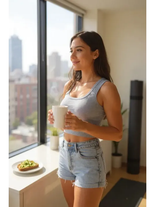 Kadın Gri Kare Yaka Crop Top Bluz – Şık, Rahat Ve Kolay Kombinlenebilir