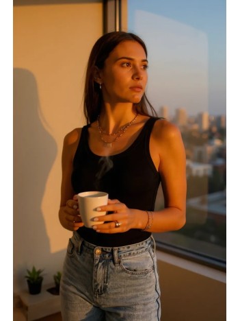 Kadın Siyah Kolsuz Kalın Askılı Uzun Crop Top Bluz & Atlet – Şık, Rahat Ve Kolay Kombinlenebilir