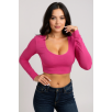 Kadın Fuşya Uzun Kol Kare Yaka Crop Top Bluz – Şık, Rahat Ve Kolay Kombinlenebilir Kadın Fuşya Uzun Kol Kare Yaka Crop Top Bluz – Şık, Rahat Ve Kolay Kombinlenebilir