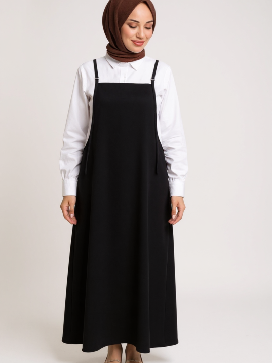 Kadın Siyah Basic Ayarlanabilir Askılı Jile Elbise – Şık, Rahat ve 4 Mevsim Kullanıma Uygun Kadın Siyah Basic Ayarlanabilir Askılı Jile Elbise – Şık, Rahat ve 4 Mevsim Kullanıma Uygun
