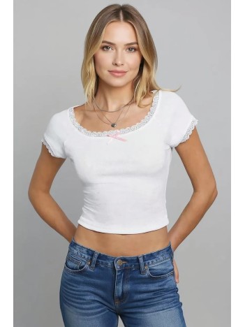 Kadın Beyaz Normal Kalıp Dantel Detalı Ince Askılı Oyuk Yaka Atlet – Modern Ve Şık Tasarım