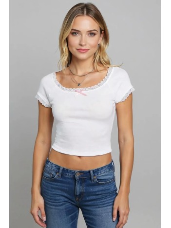 Kadın Beyaz Normal Kalıp Dantel Detalı Ince Askılı Oyuk Yaka Atlet – Modern ve Şık Tasarım