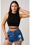 Kadın Siyah Çapraz Bağlamalı Crop Top Büstiyer – Modern Ve Şık Tasarım