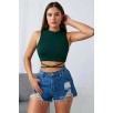 Kadın Yeşil Çapraz Bağlamalı Crop Top Büstiyer – Modern ve Şık Tasarım