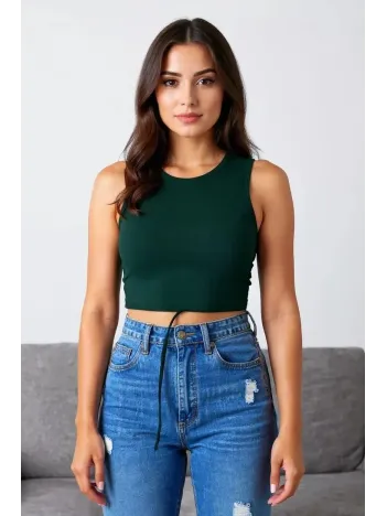 Kadın Yeşil Çapraz Bağlamalı Crop Top Büstiyer – Modern Ve Şık Tasarım