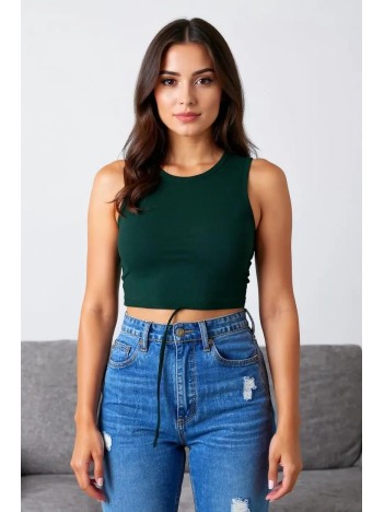 Kadın Yeşil Çapraz Bağlamalı Crop Top Büstiyer – Modern Ve Şık Tasarım