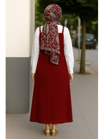 Kadın Bordo Basic Ayarlanabilir Askılı Jile Elbise – Şık, Rahat Ve 4 Mevsim Kullanıma Uygun