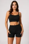 Kadın Siyah Şortlu Kaşkorse Gecelik Takım – Modern, Konforlu Ve Günlük Kombinlere Uygun