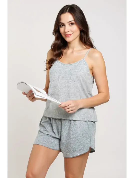Kadın Gri Şortlu Penye Gecelik Takımı – Modern, Konforlu Ve Günlük Kombinlere Uygun Kadın Gri Şortlu Penye Gecelik Takımı – Modern, Konforlu Ve Günlük Kombinlere Uygun