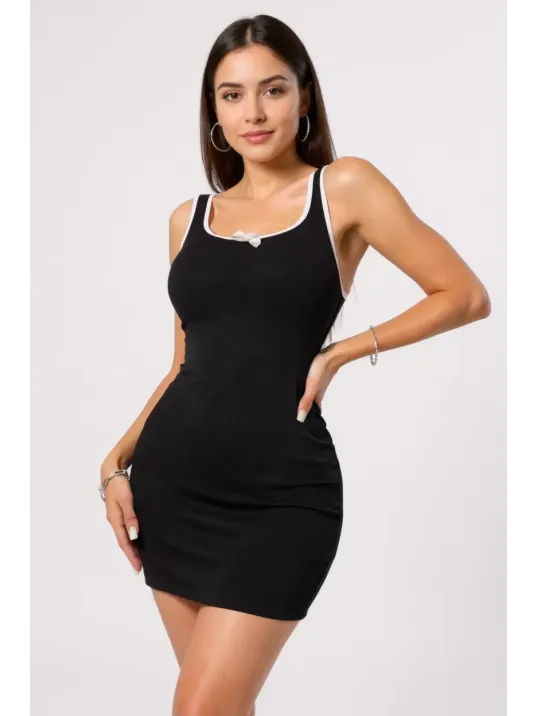 Kadın Siyah Fiyonklu Kaşkorse Gecelik Ve Tanga Takım – Modern, Konforlu Ve Günlük Kombinlere Uygun Kadın Siyah Fiyonklu Kaşkorse Gecelik Ve Tanga Takım – Modern, Konforlu Ve Günlük Kombinlere Uygun