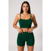 Kadın Yeşil Şortlu Kaşkorse Gecelik Takım – Modern, Konforlu ve Günlük Kombinlere Uygun